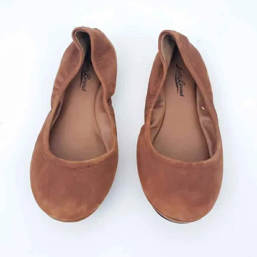 Lucky Brand Emmie Flats Leather Brown Size 6 Womens Shoes